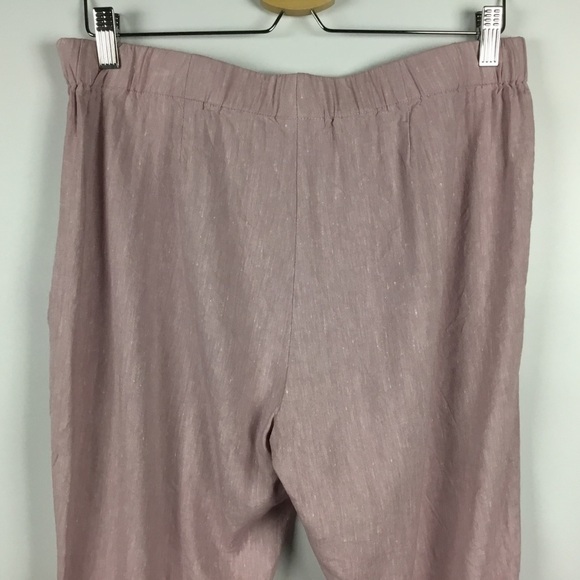 J.Jill Linen Stretch Button Hem Ankle Pants Rosebud Pink - Picture 4 of 12
